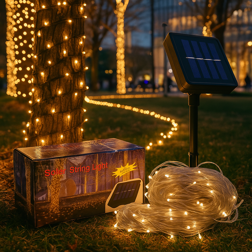 Napelemes LED Fényfüzér – 9M, (1+1 INGYEN)