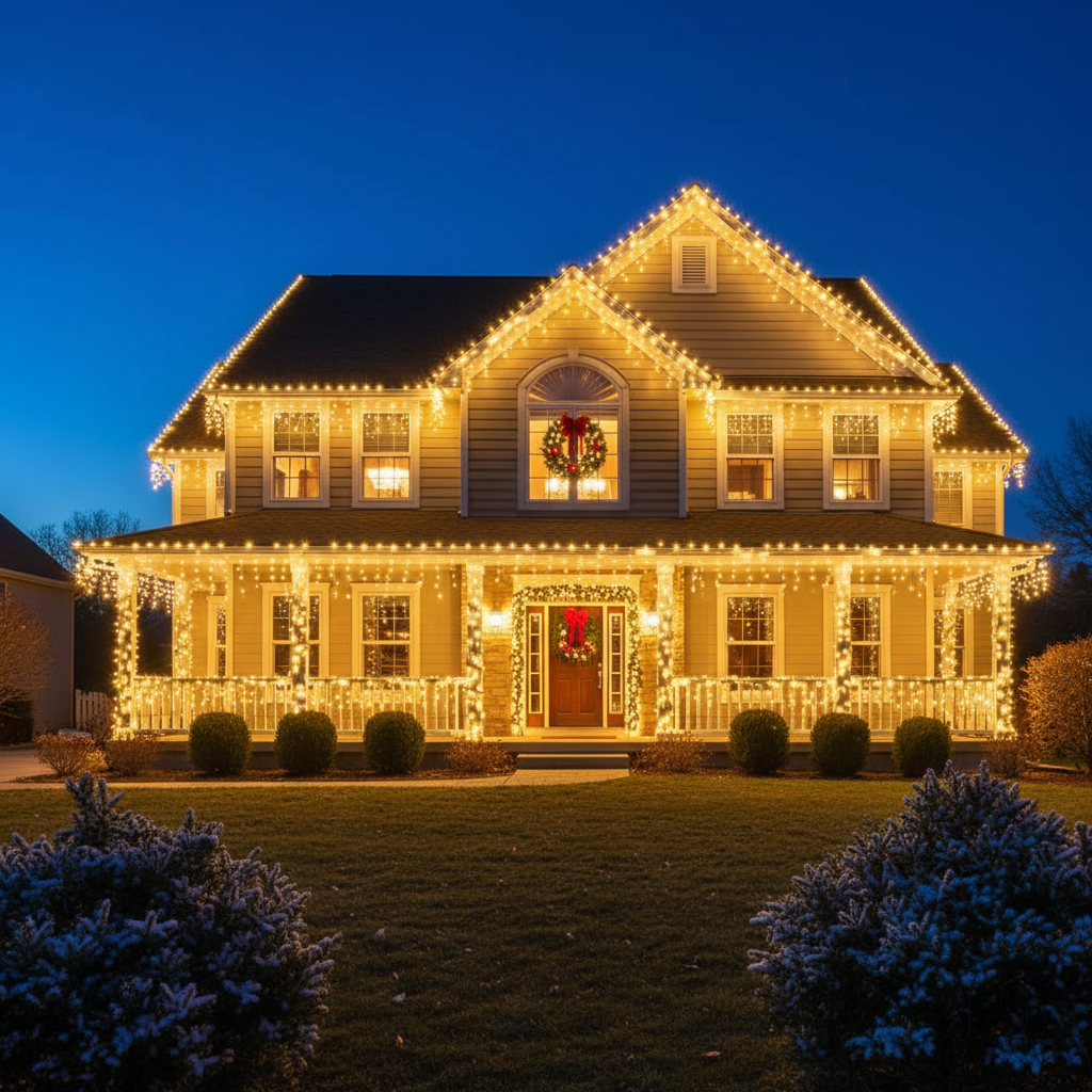 Karácsonyi díszfények hidegfehér színben 1+1 ingyen