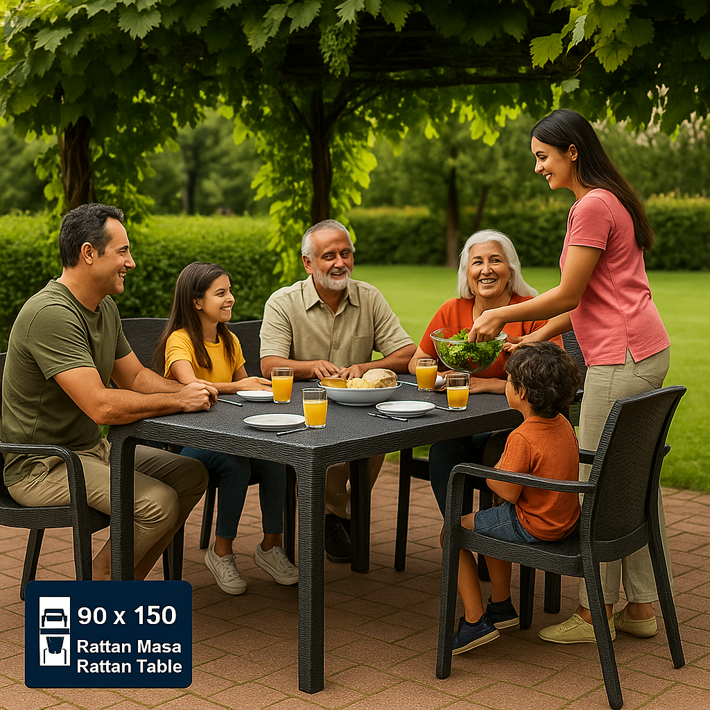 Rattan ÉtkezőGarnitúra + 6Prémium Szék