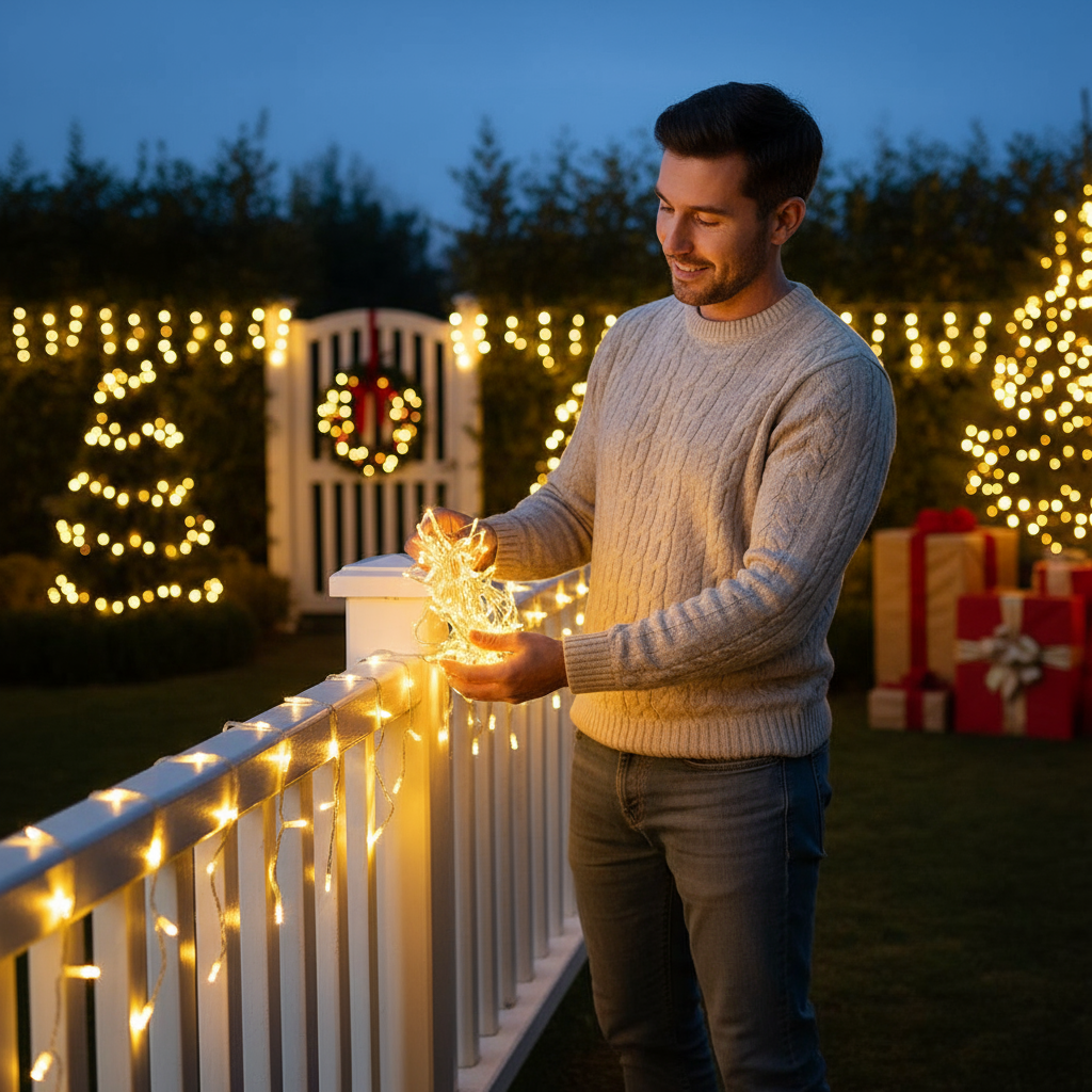 Karácsonyi díszfények hidegfehér színben 1+1 ingyen