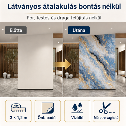 Arany Márványhatású Öntapadós Falmatrica – 3 × 1,2 m