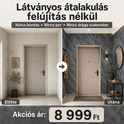 Grafitszürke Márványhatású Öntapadós Falmatrica