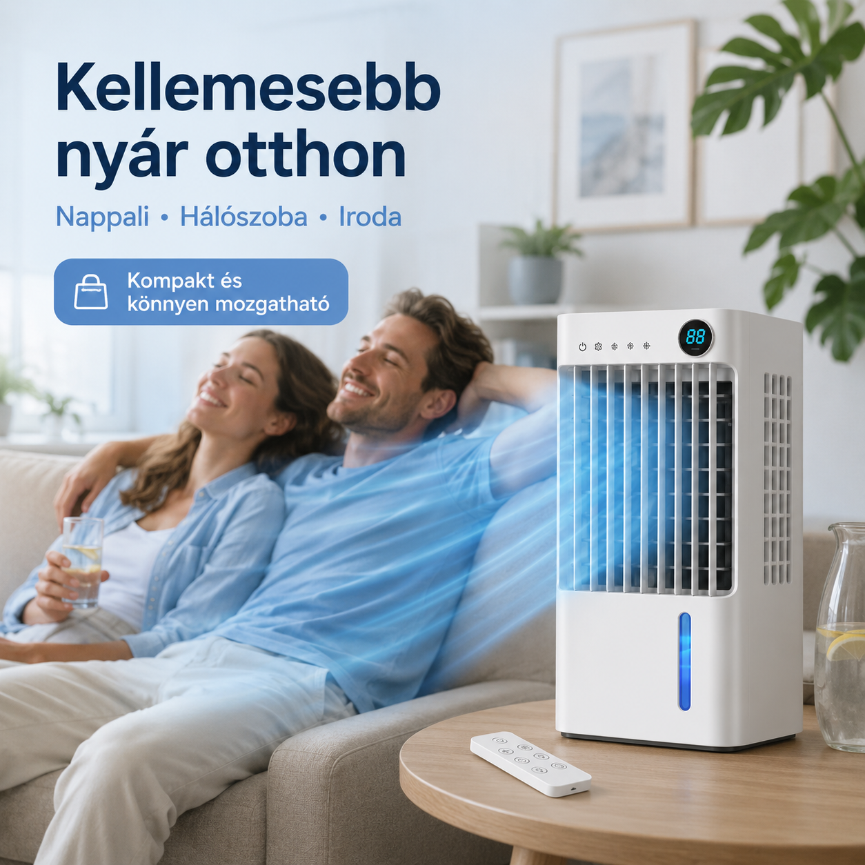 Arctic Breeze Digitális Léghűtő Távirányítóval
