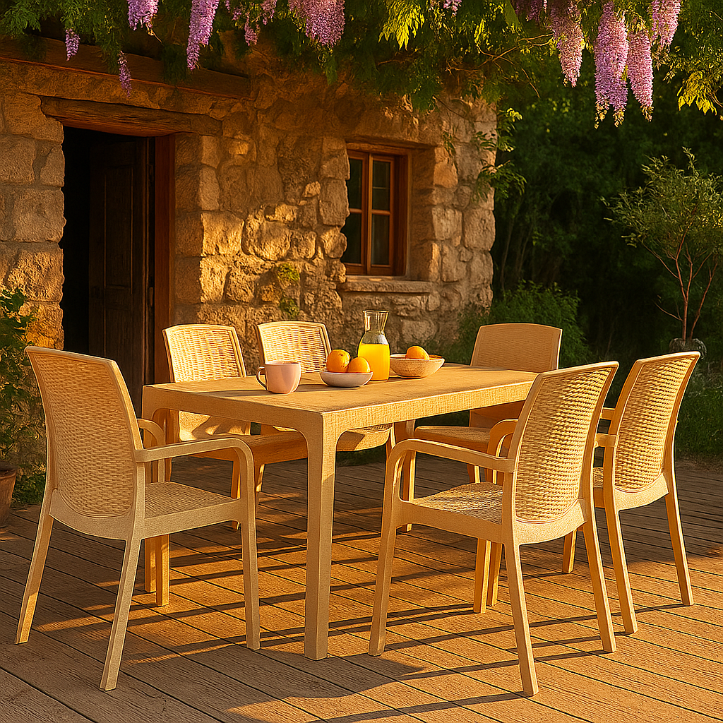 Rattan ÉtkezőGarnitúra + 6Prémium Szék