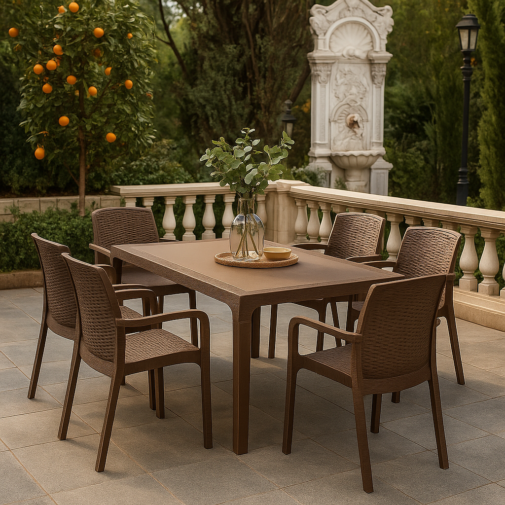 Rattan ÉtkezőGarnitúra + 6Prémium Szék