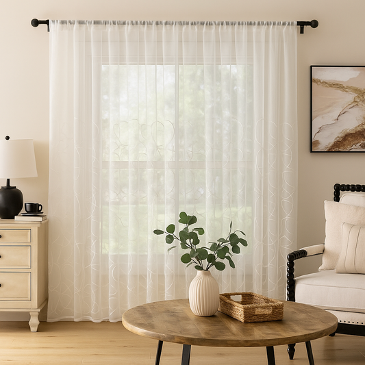 Elegáns Hímzett Függöny – 280x250 cm