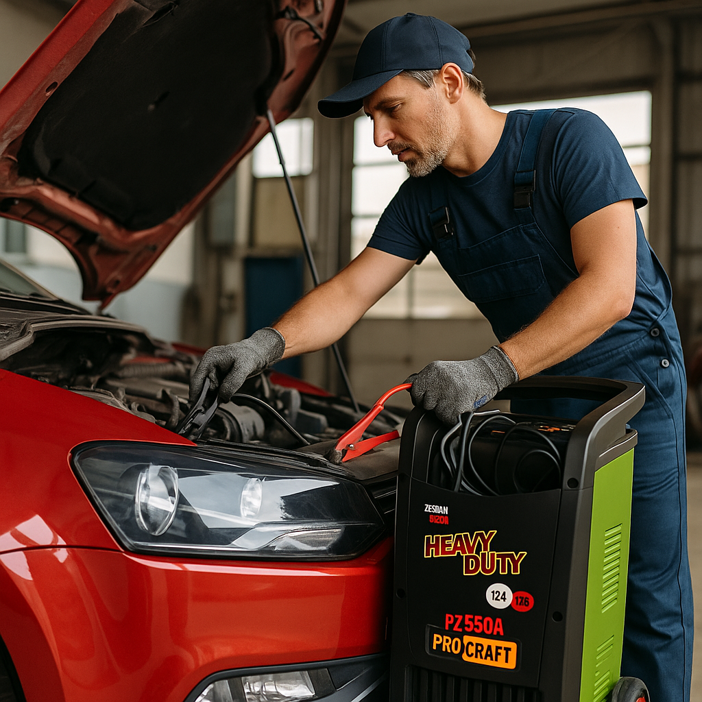 PROCRAFT Akkumulátortöltő és Indító Kocsi