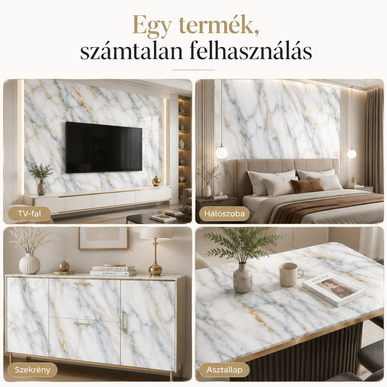 Márványhatású Öntapadós Falmatrica 3 m × 1,2 m