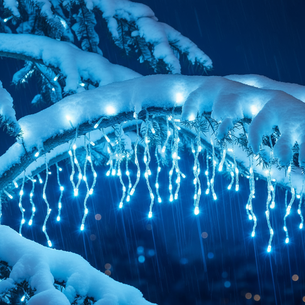 Karácsonyi díszfények hidegfehér színben 1+1 ingyen