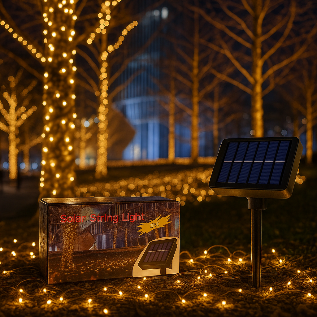 Napelemes LED Fényfüzér – 9M, (1+1 INGYEN)