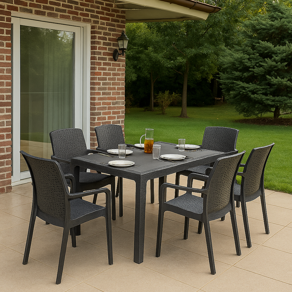 Rattan ÉtkezőGarnitúra + 6Prémium Szék