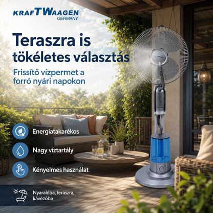 KraftWaagen 2 az 1-ben Vízpermetezős Álló Ventilátor