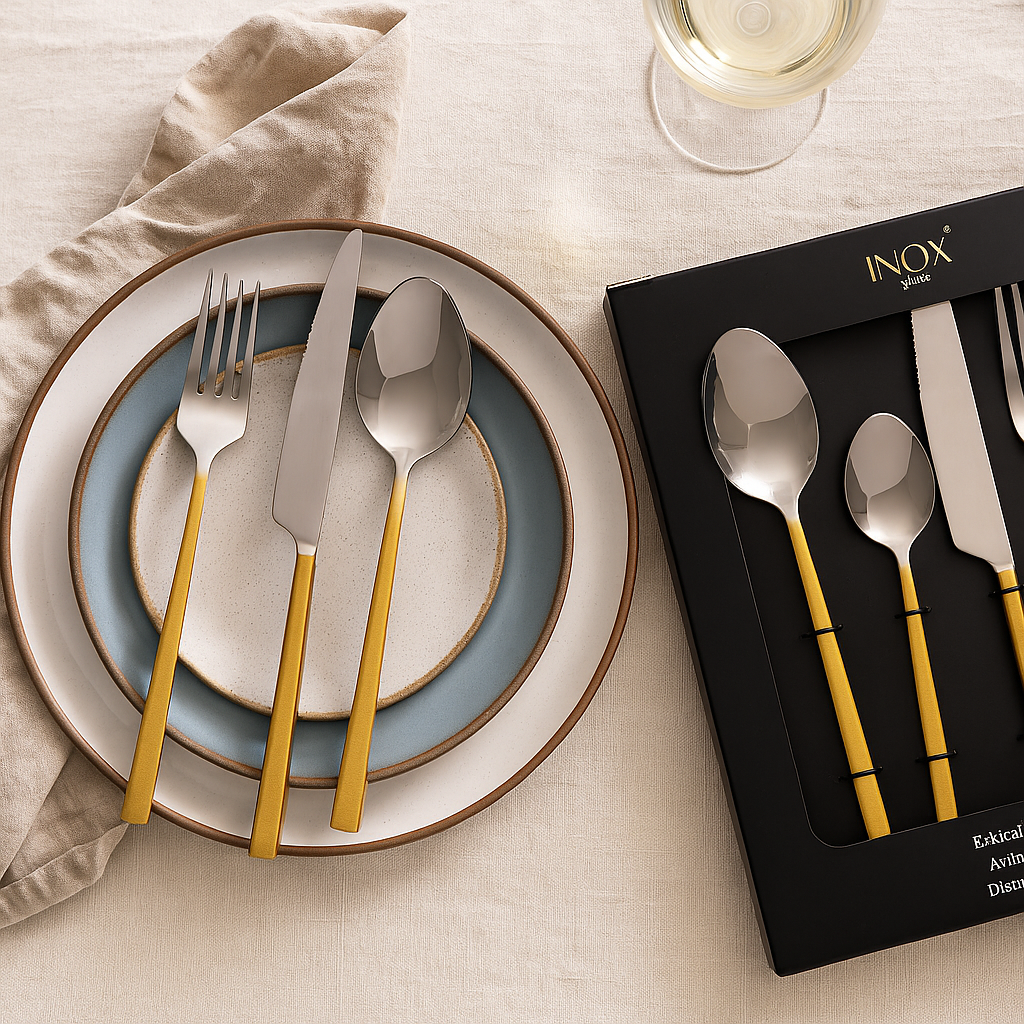 30 Db Aranyszegélyes Evőeszköz Készlet