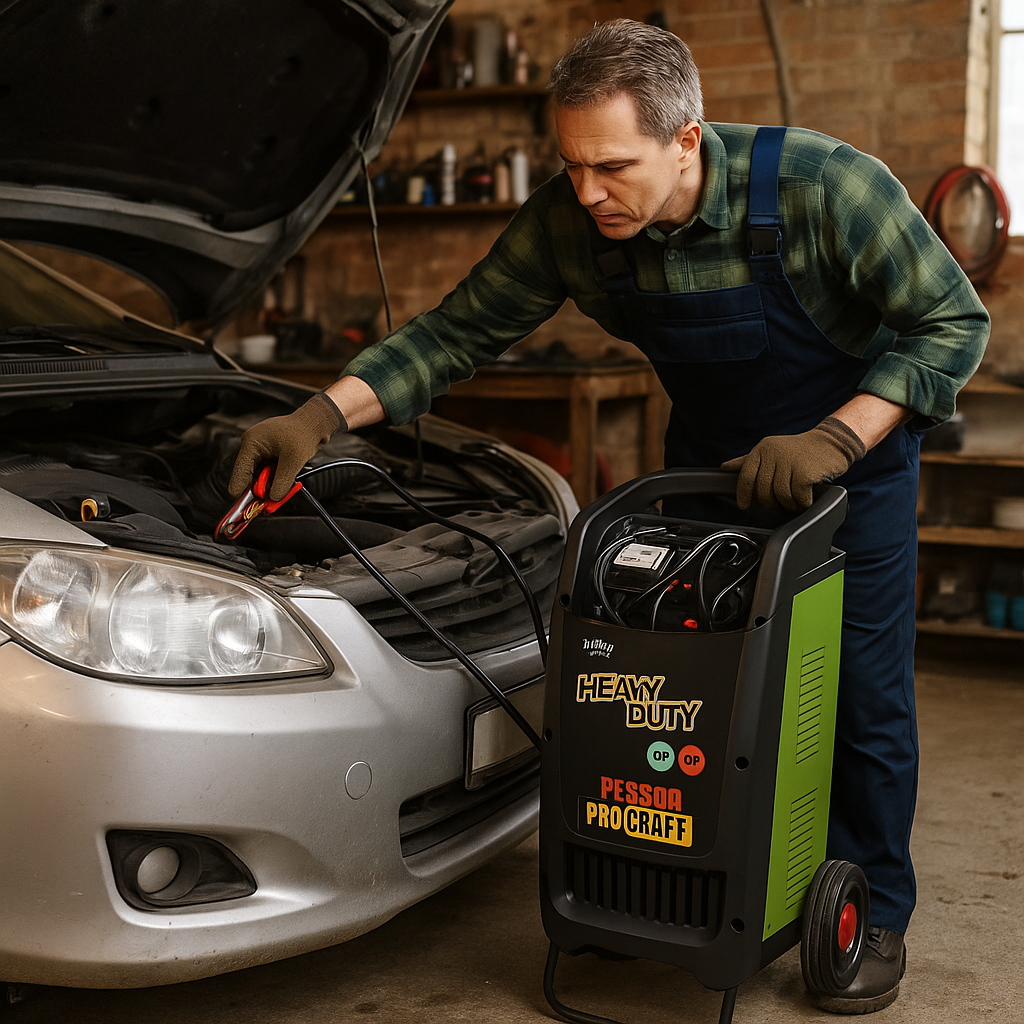 PROCRAFT Akkumulátortöltő és Indító Kocsi