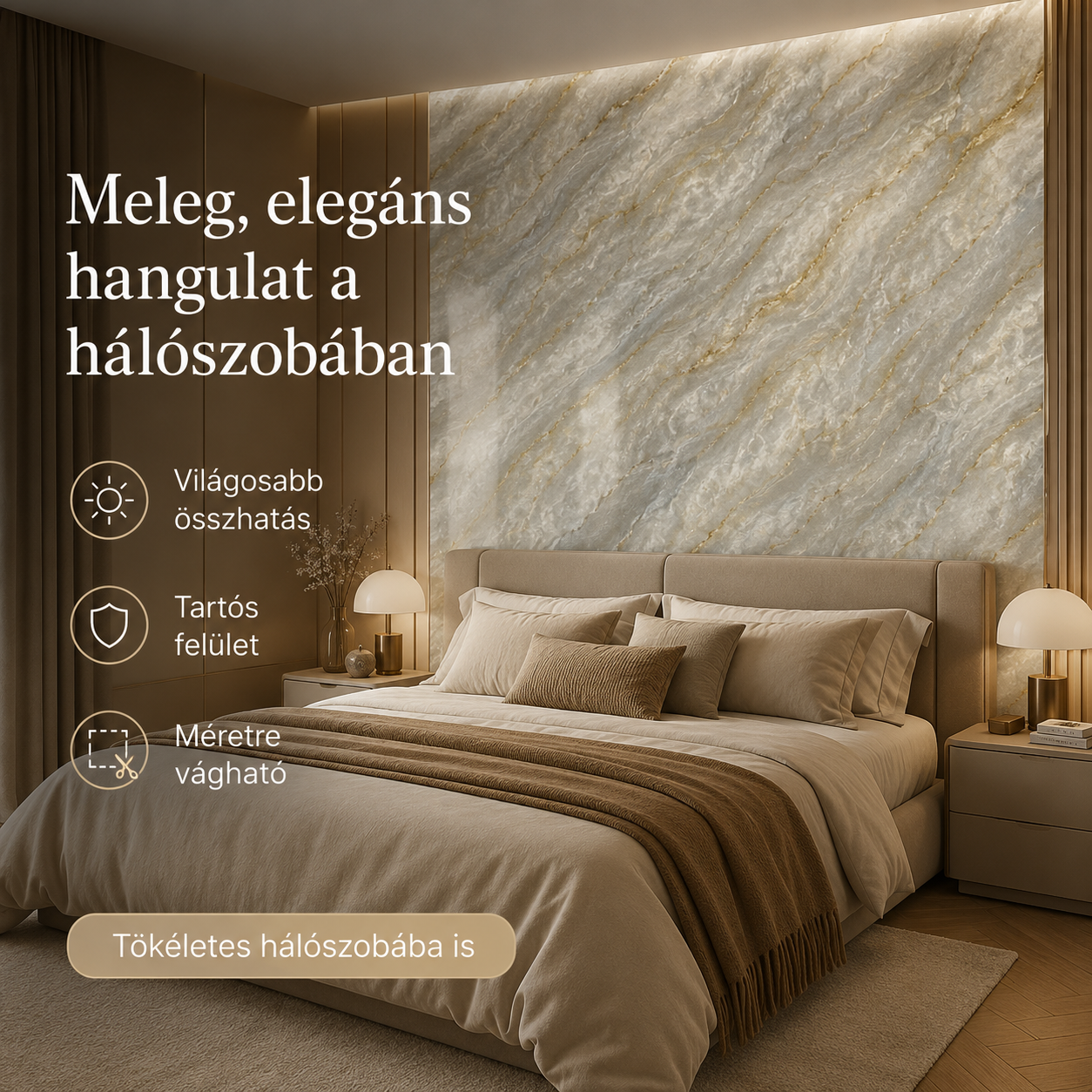 Bézs Márványhatású Öntapadós Falmatrica