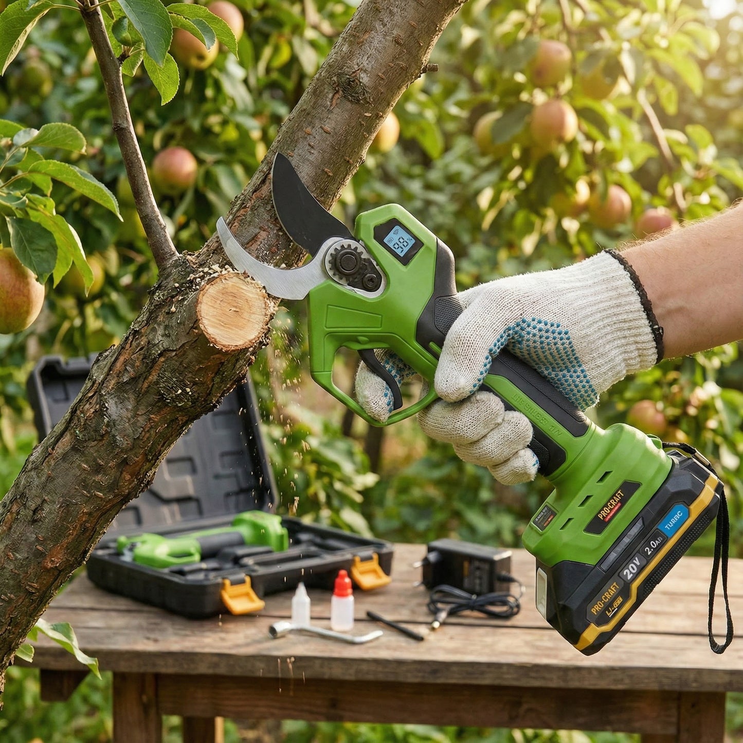 20V Akkus Metszőolló LCD Kijelzővel