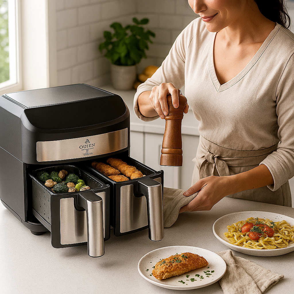 Dupla Kosaras Forrólevegős Sütő