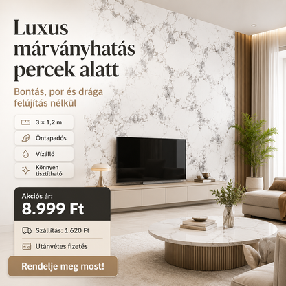 Szürke Márványhatású Öntapadós Falmatrica 3 × 1,2 m