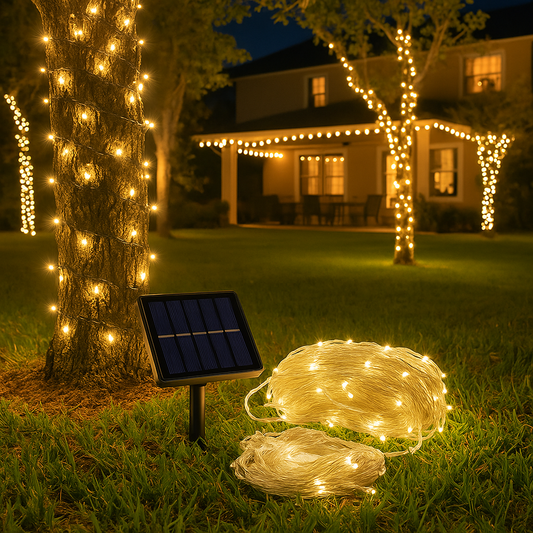 Napelemes LED Fényfüzér – 9M, (1+1 INGYEN)