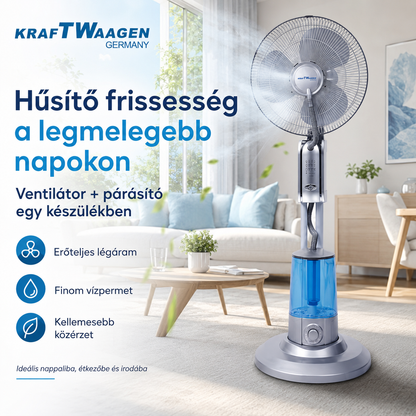 KraftWaagen 2 az 1-ben Vízpermetezős Álló Ventilátor