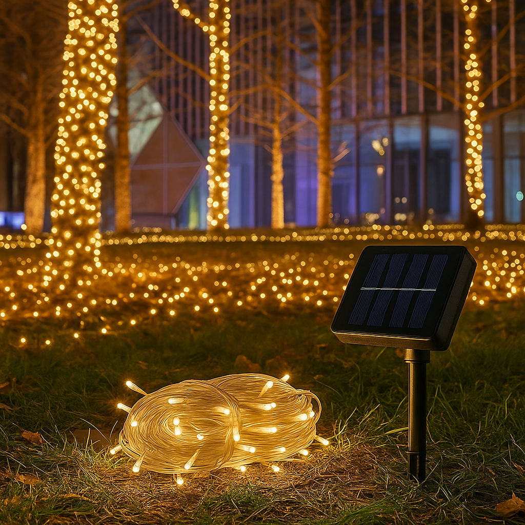 Napelemes LED Fényfüzér – 9M, (1+1 INGYEN)