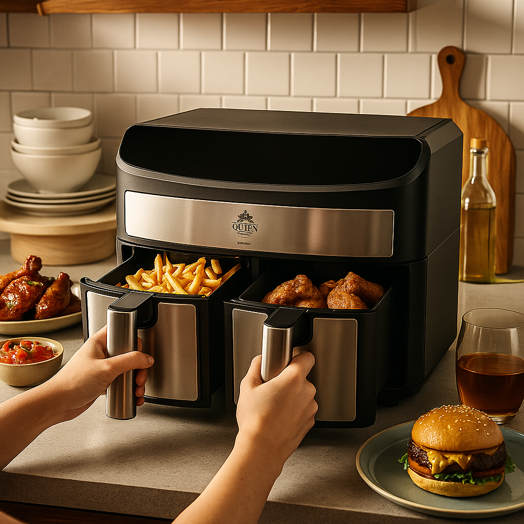 Dupla Kosaras Forrólevegős Sütő