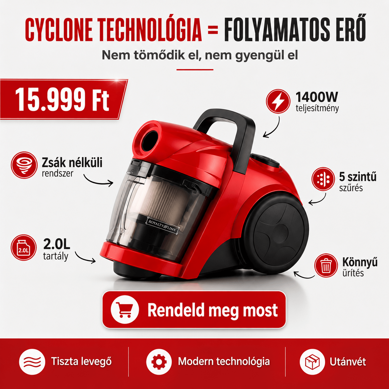 Royalty Line Cyclone Porszívó - | Cyber Bazaar