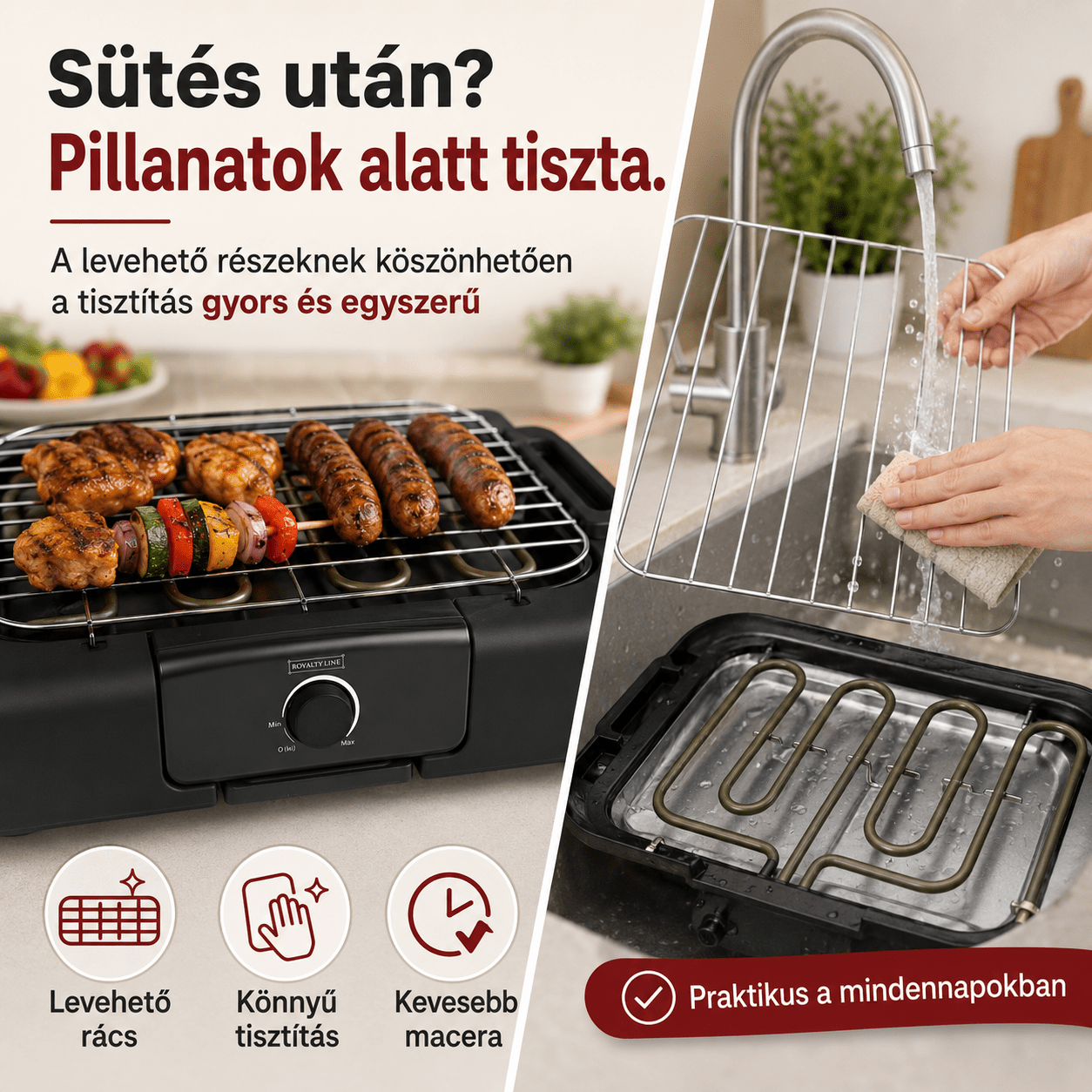 Royalty Line Elektromos Grill 2000w - | Cyber Bazaar