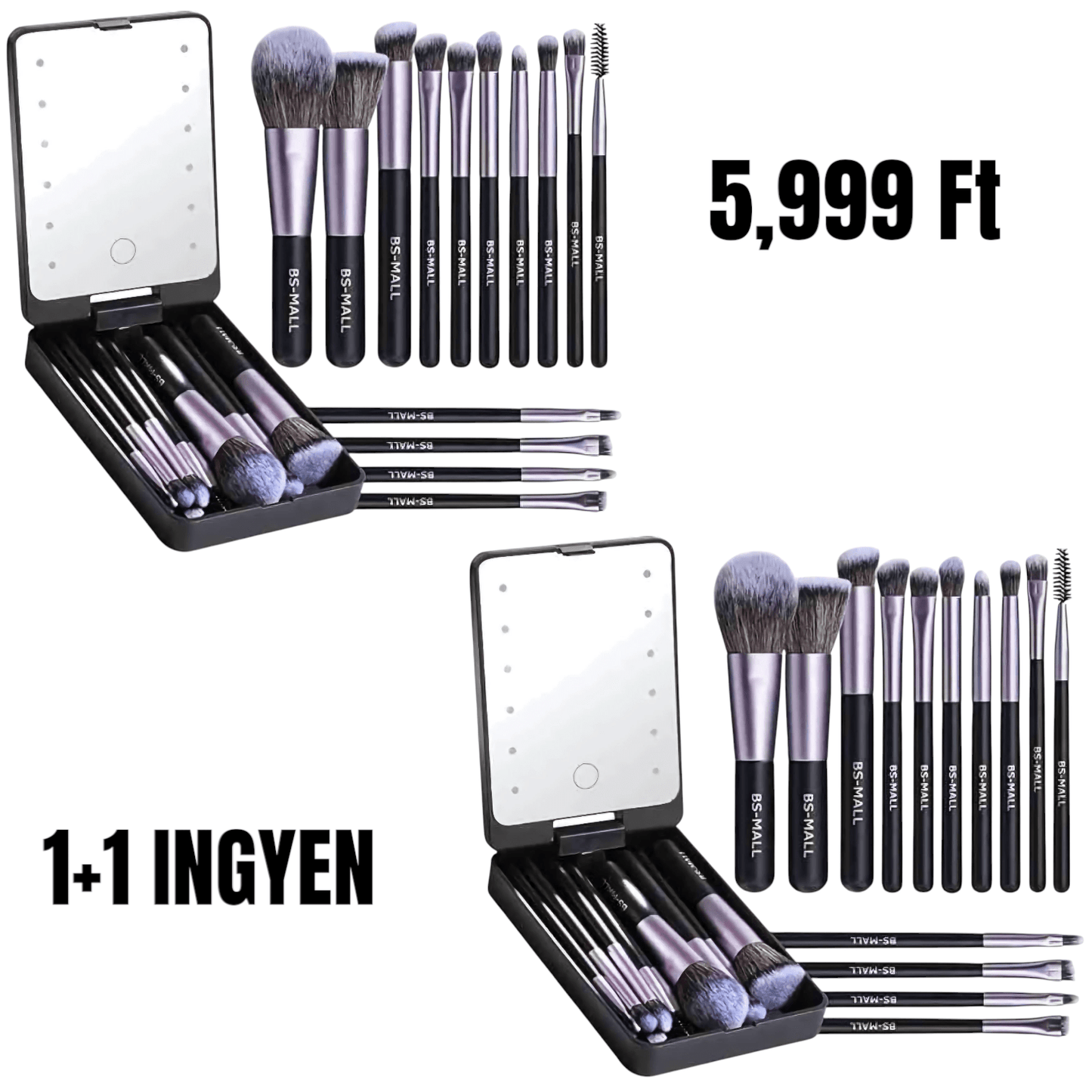 Sminkecset Készlet LED Tükrös Tokkal - | Cyber Bazaar