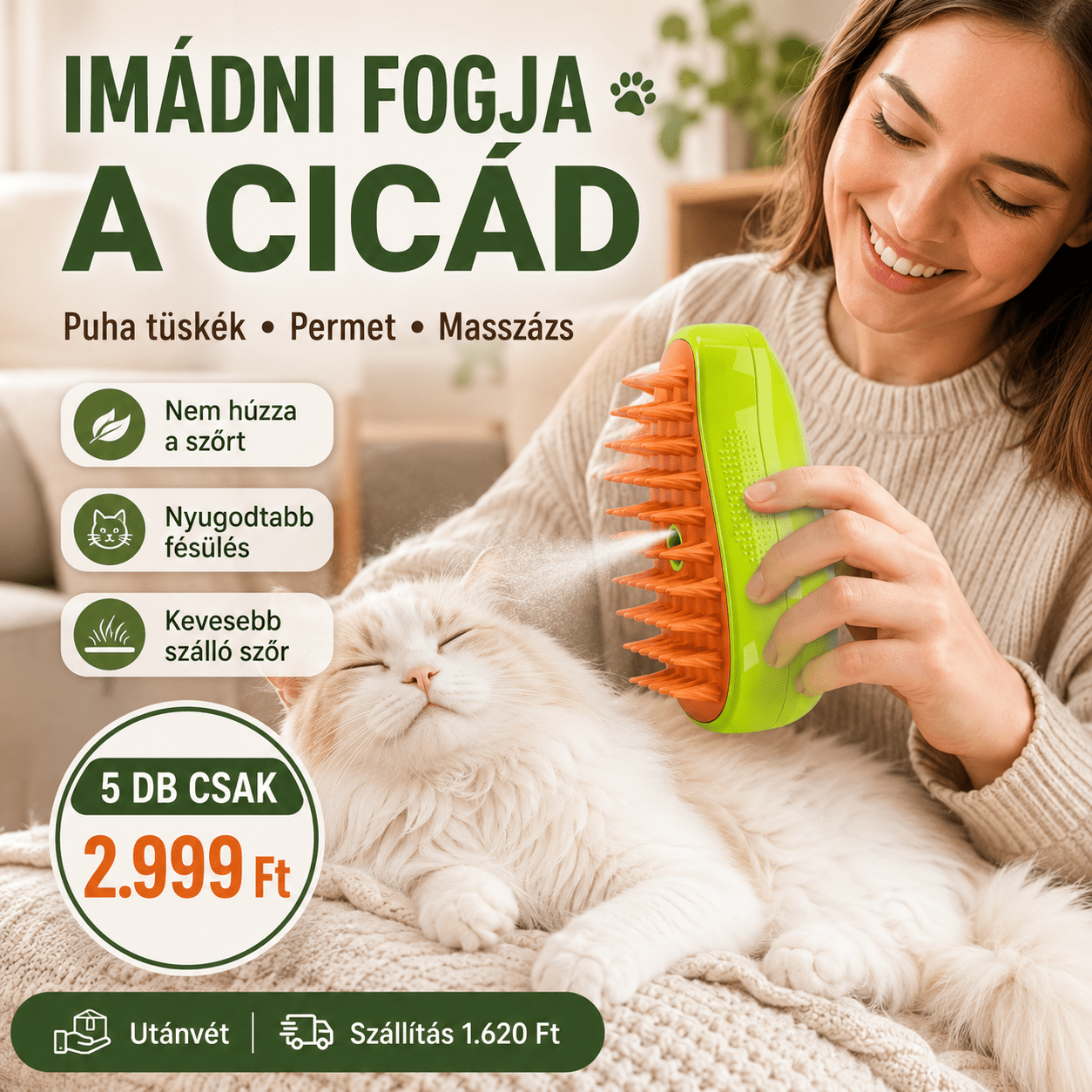 Spray Masszázs Allatszőr Kefe - | Cyber Bazaar