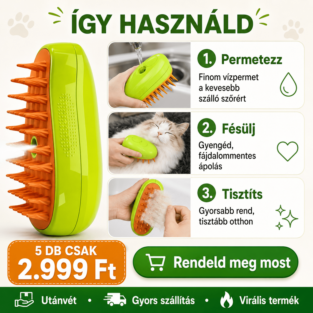 Spray Masszázs Allatszőr Kefe - | Cyber Bazaar