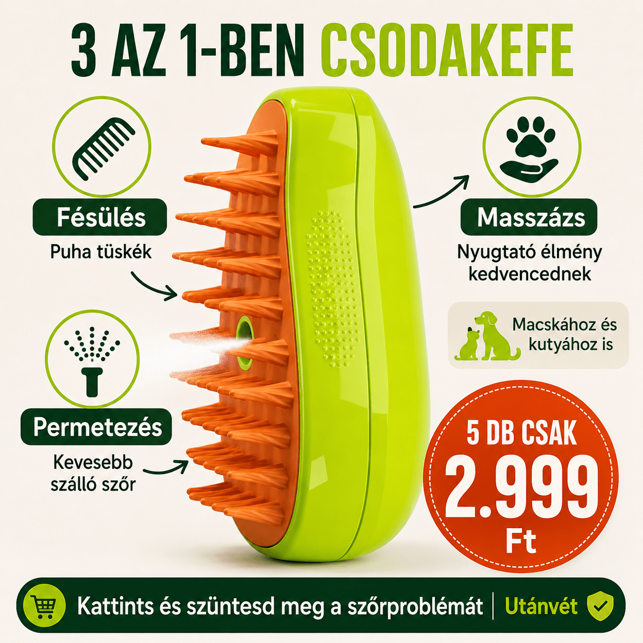 Spray Masszázs Allatszőr Kefe - | Cyber Bazaar