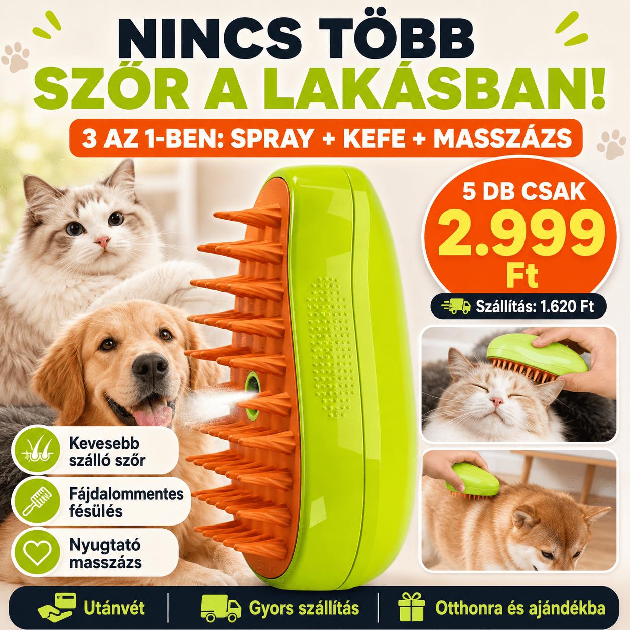 Spray Masszázs Allatszőr Kefe - | Cyber Bazaar