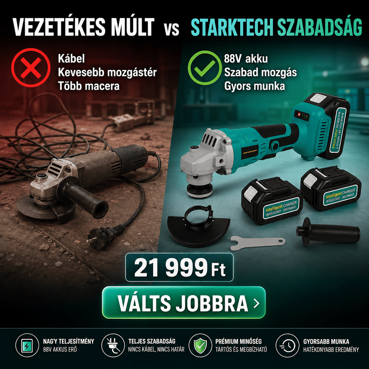 StarkTech Akkumulátoros Sarokcsiszoló - | Cyber Bazaar
