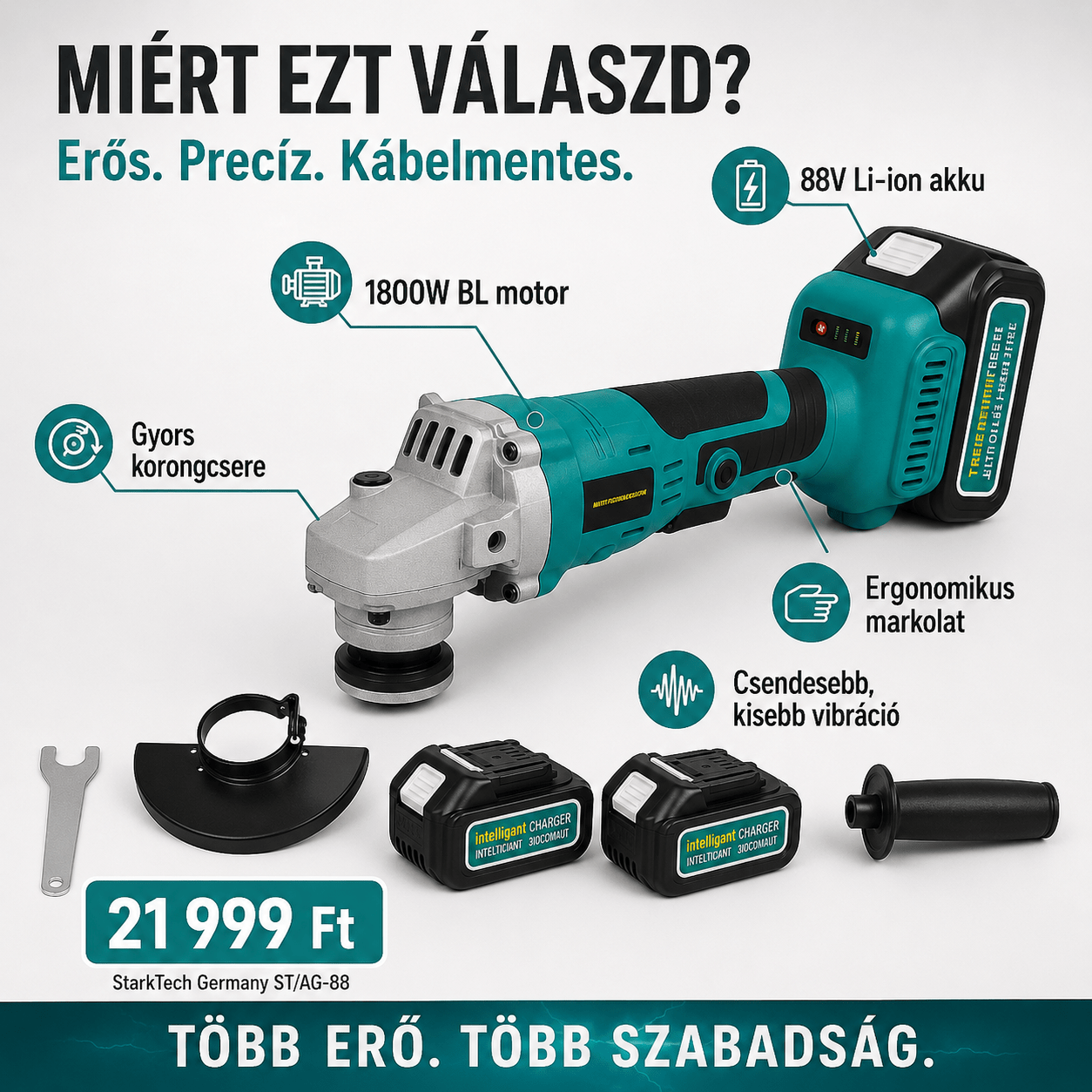 StarkTech Akkumulátoros Sarokcsiszoló - | Cyber Bazaar