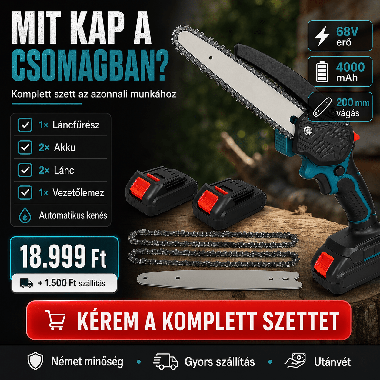 Starktech Germany Akkumulátoros Láncfűrész - | Cyber Bazaar