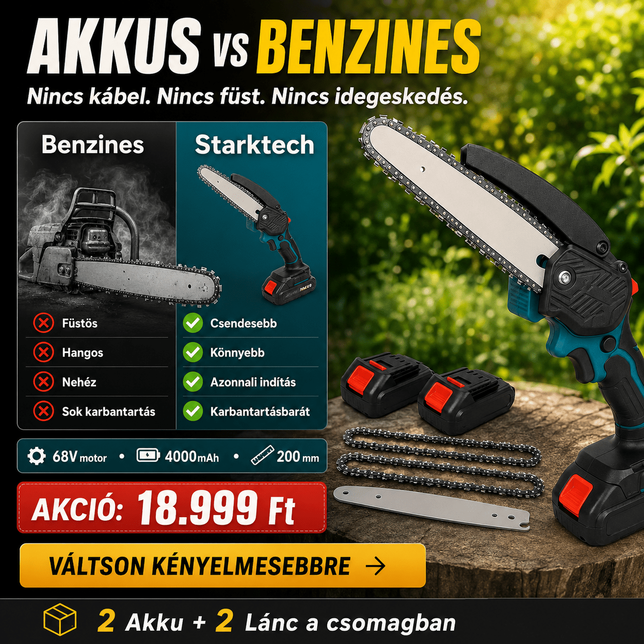 Starktech Germany Akkumulátoros Láncfűrész - | Cyber Bazaar