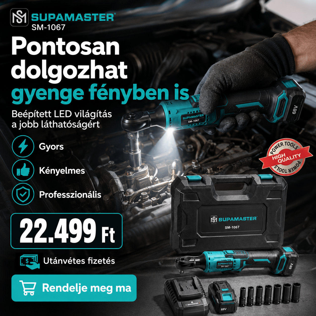 Supamaster Akkumulátoros Racsnis Nyomatékkulcs - | Cyber Bazaar