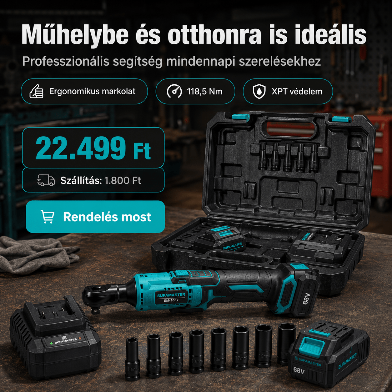 Supamaster Akkumulátoros Racsnis Nyomatékkulcs - | Cyber Bazaar