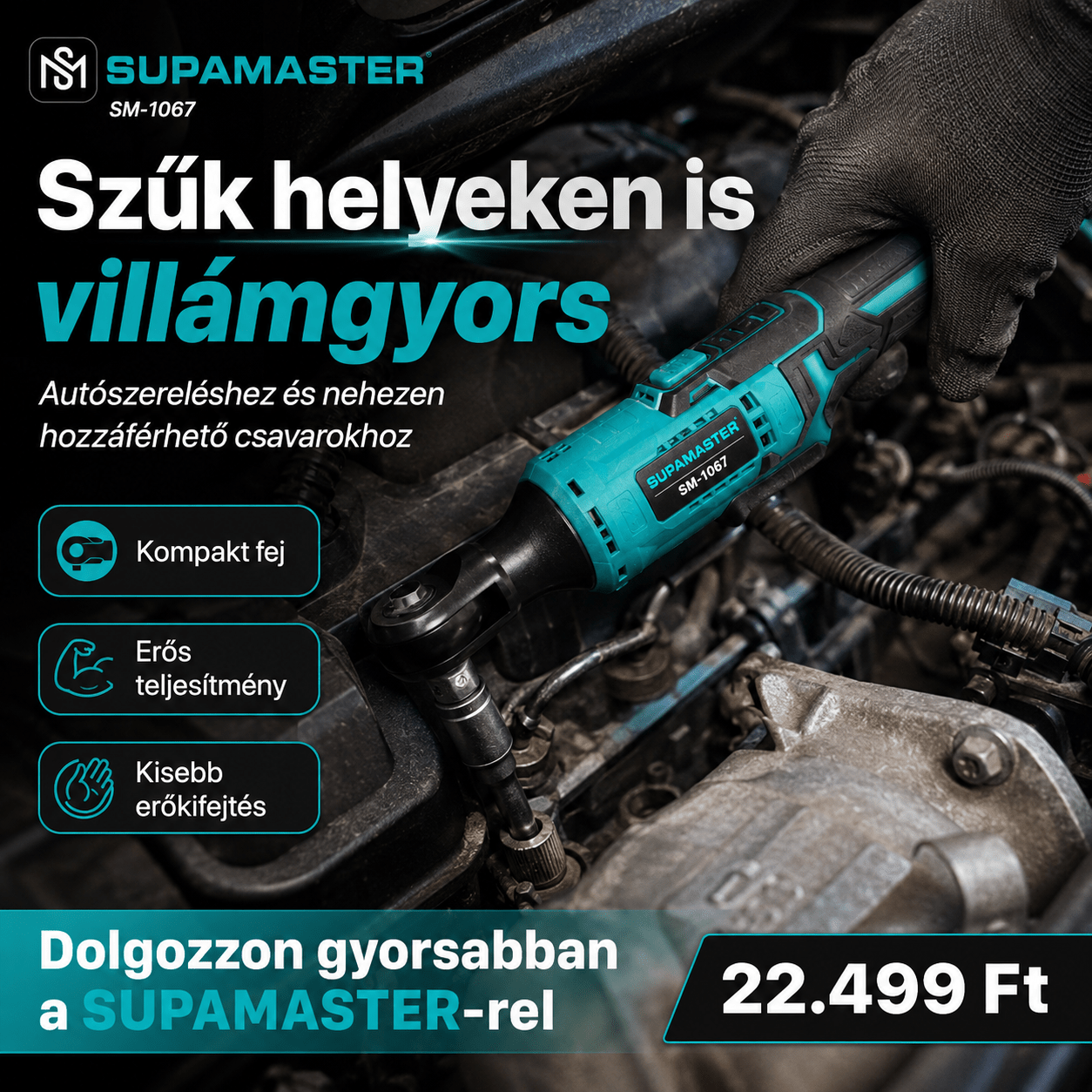 Supamaster Akkumulátoros Racsnis Nyomatékkulcs - | Cyber Bazaar