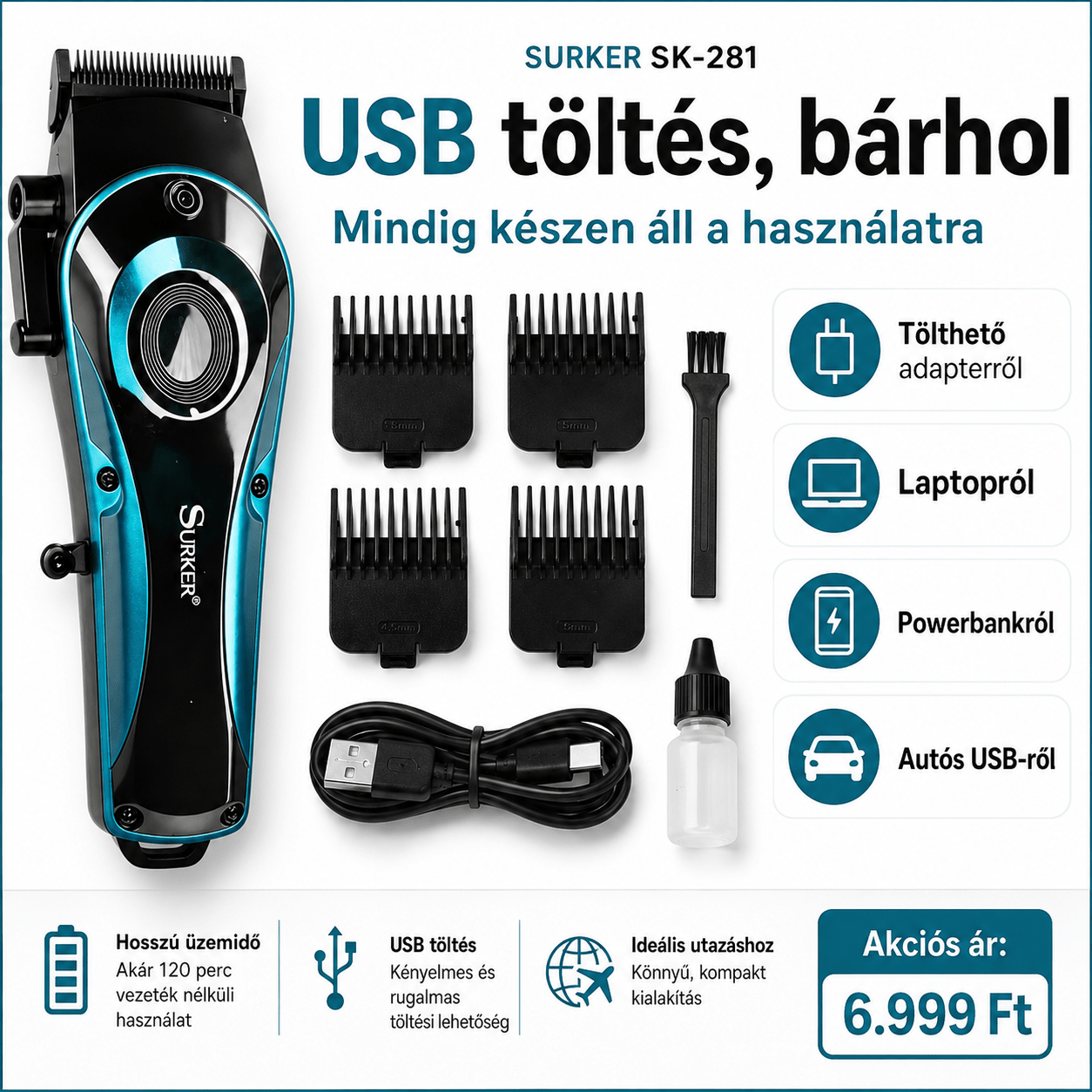 Surker Vezeték anélküli Hajvágó Gép - | Cyber Bazaar