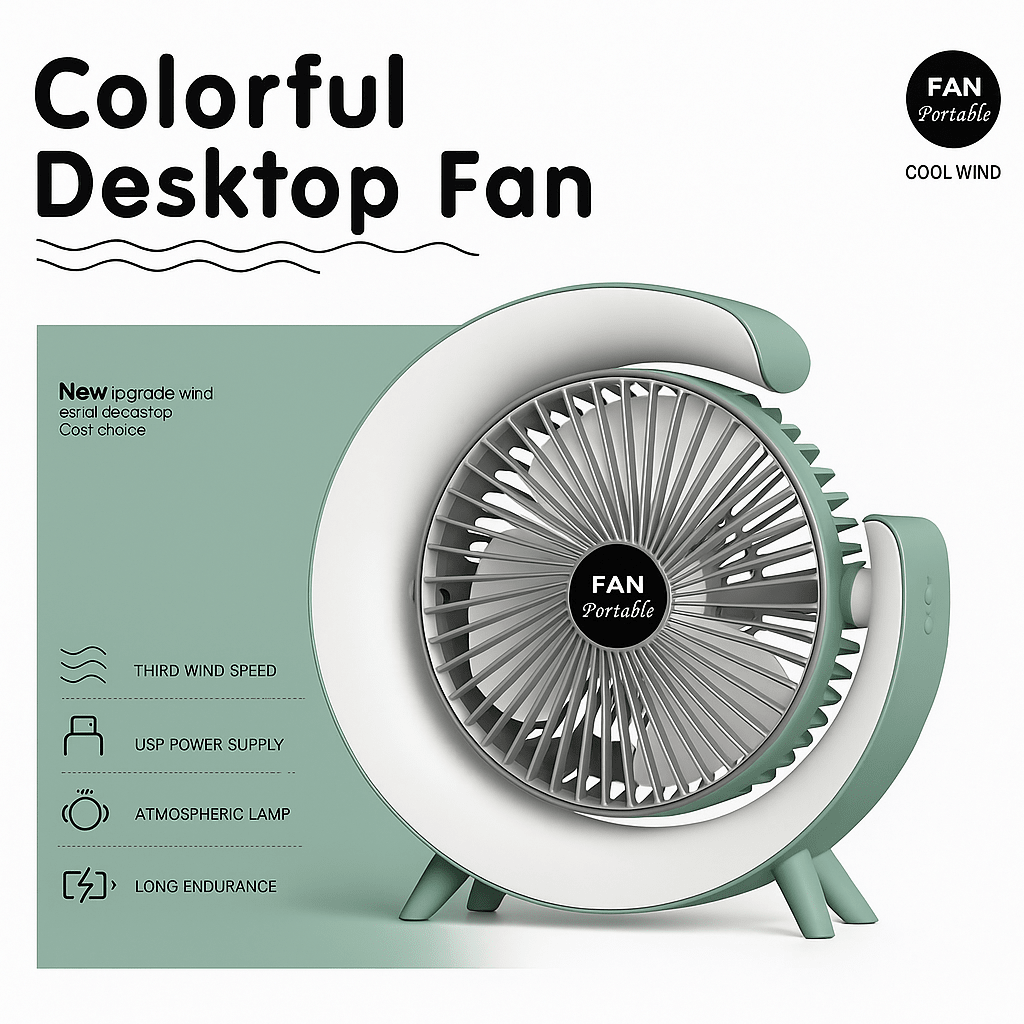 Színes Asztali Ventilátor - | Cyber Bazaar