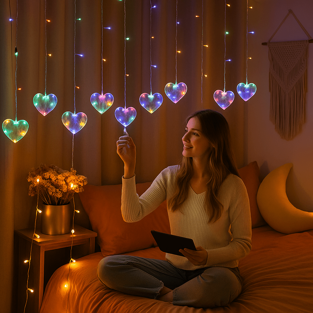 Szív LED karácsonyi függönylámpa 1+1 ingyen - | Cyber Bazaar
