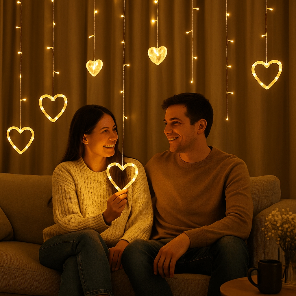 Szív LED karácsonyi függönylámpa 1+1 ingyen - | Cyber Bazaar