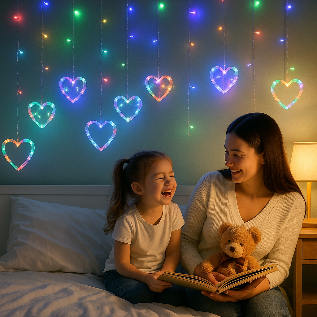 Szív LED karácsonyi függönylámpa 1+1 ingyen - | Cyber Bazaar