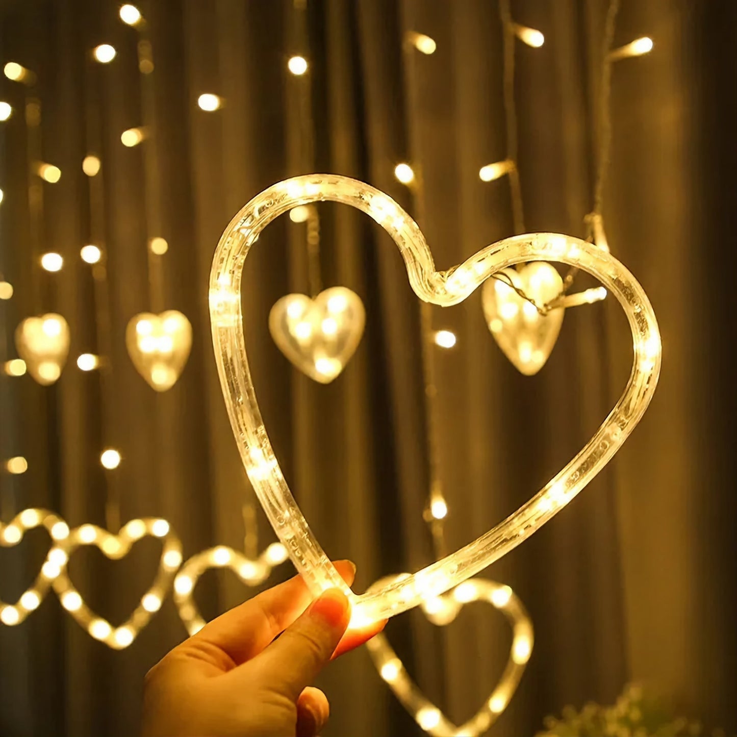 Szív LED karácsonyi függönylámpa 1+1 ingyen - | Cyber Bazaar