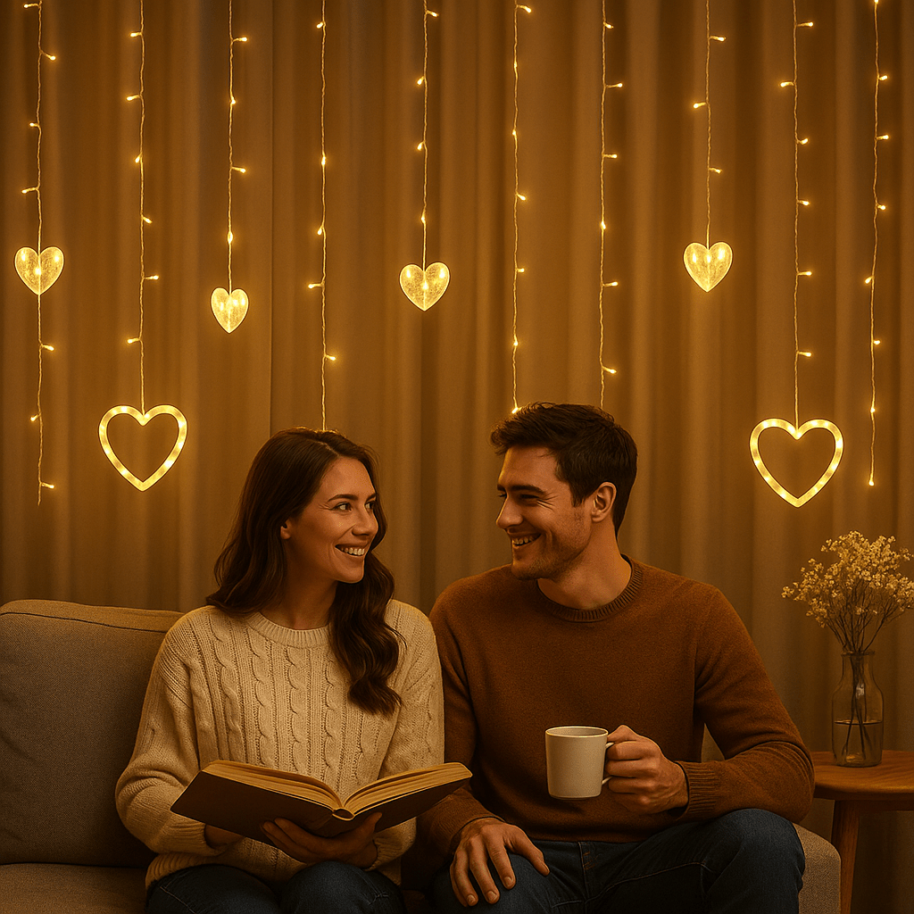 Szív LED karácsonyi függönylámpa 1+1 ingyen - | Cyber Bazaar