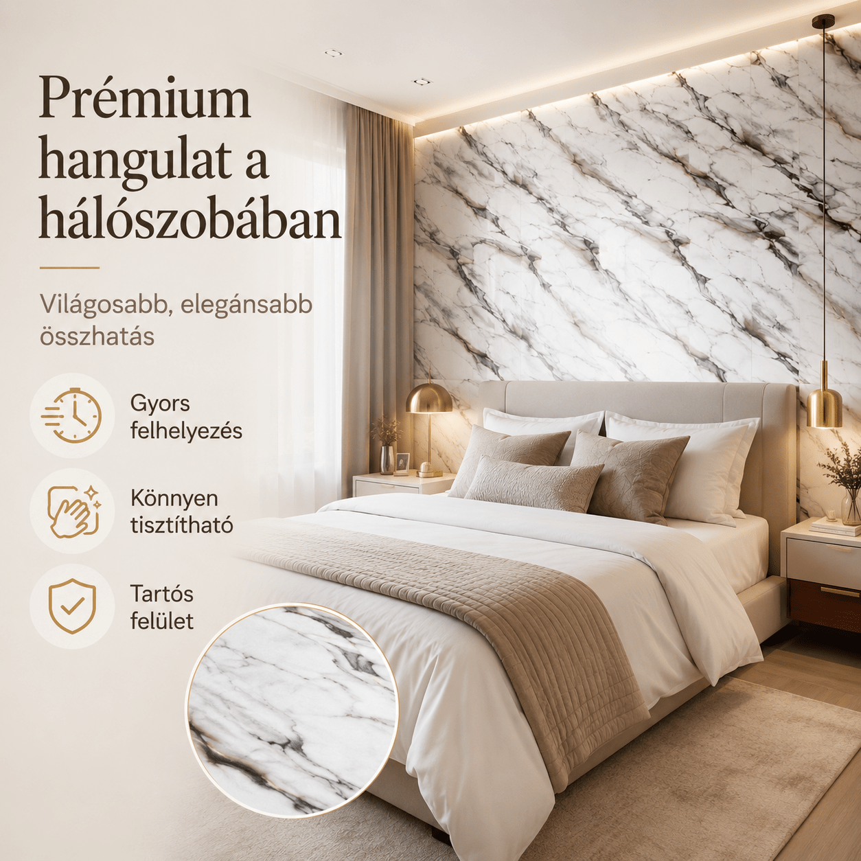 Szürke Márványhatású Öntapadós Falmatrica 3 × 1,2 m - | Cyber Bazaar