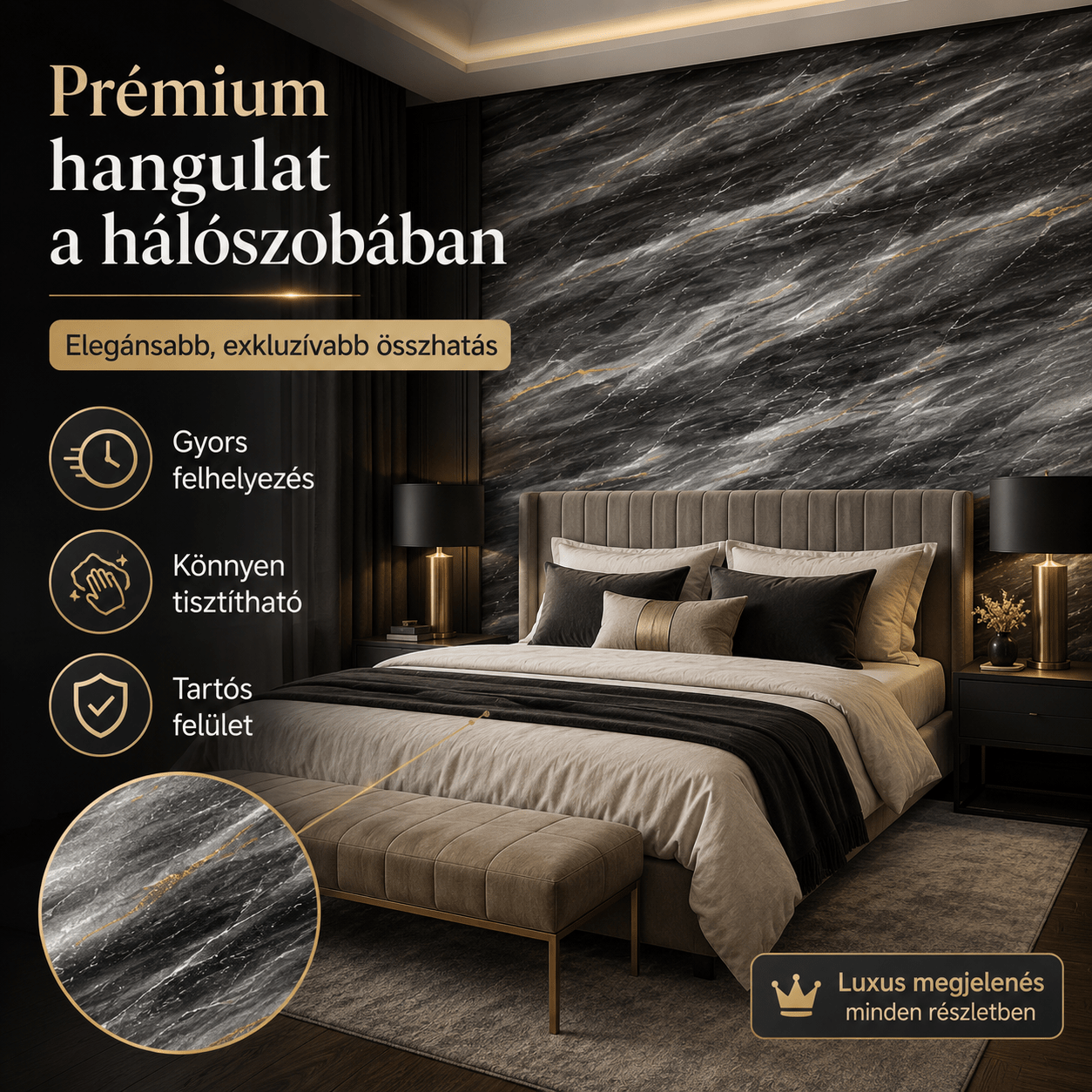 Szürke Márványhatású Öntapadós Falmatrica 3 × 1,2 m - | Cyber Bazaar