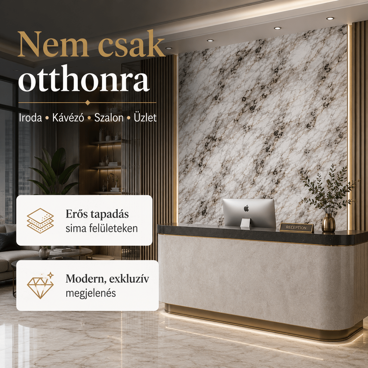 Szürke Márványhatású Öntapadós Falmatrica 3 × 1,2 m - | Cyber Bazaar